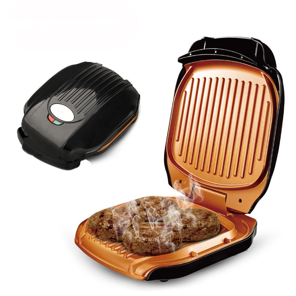 Bytevero™ GrillPro Double-Sided Grill cooking sandwiches on a modern kitchen countertop.